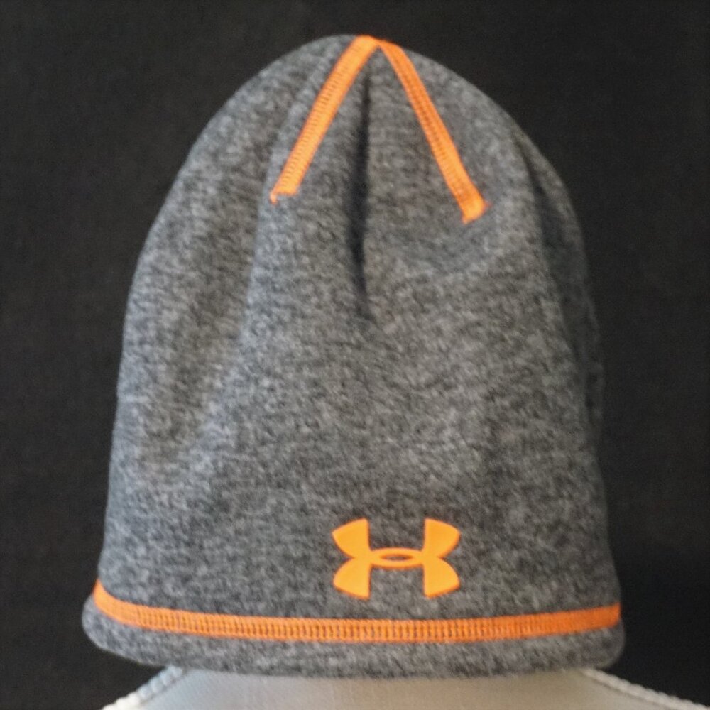 Under Armour Gray with Orange Stitching Storm 1 Beanie Youth OSFM